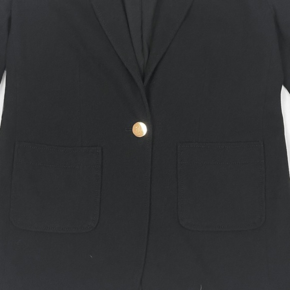 LOFT One Button Blazer Size 2 Black Cotton Blend Classic Tailored Career Office - Picture 7 of 9